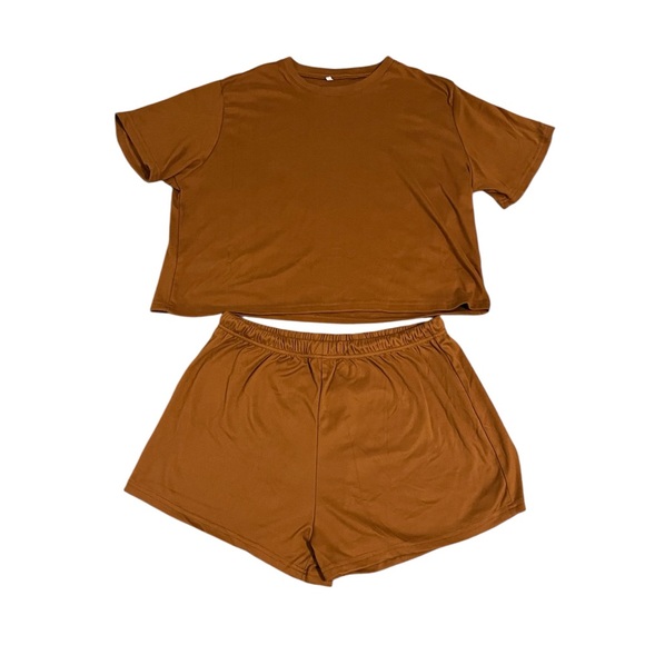 Tops - Rust Colored Short Sleeve Top and Shorts Set
